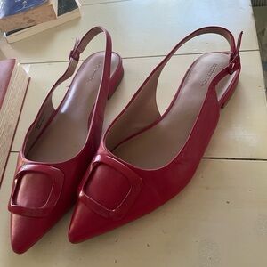 Nordstrom Red Slingback Flats